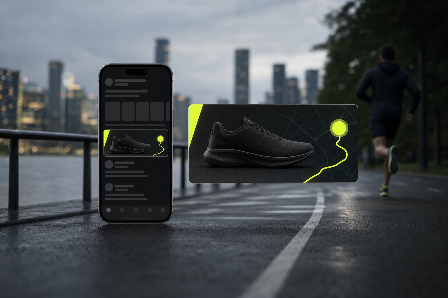 Running app with an in-app display banner