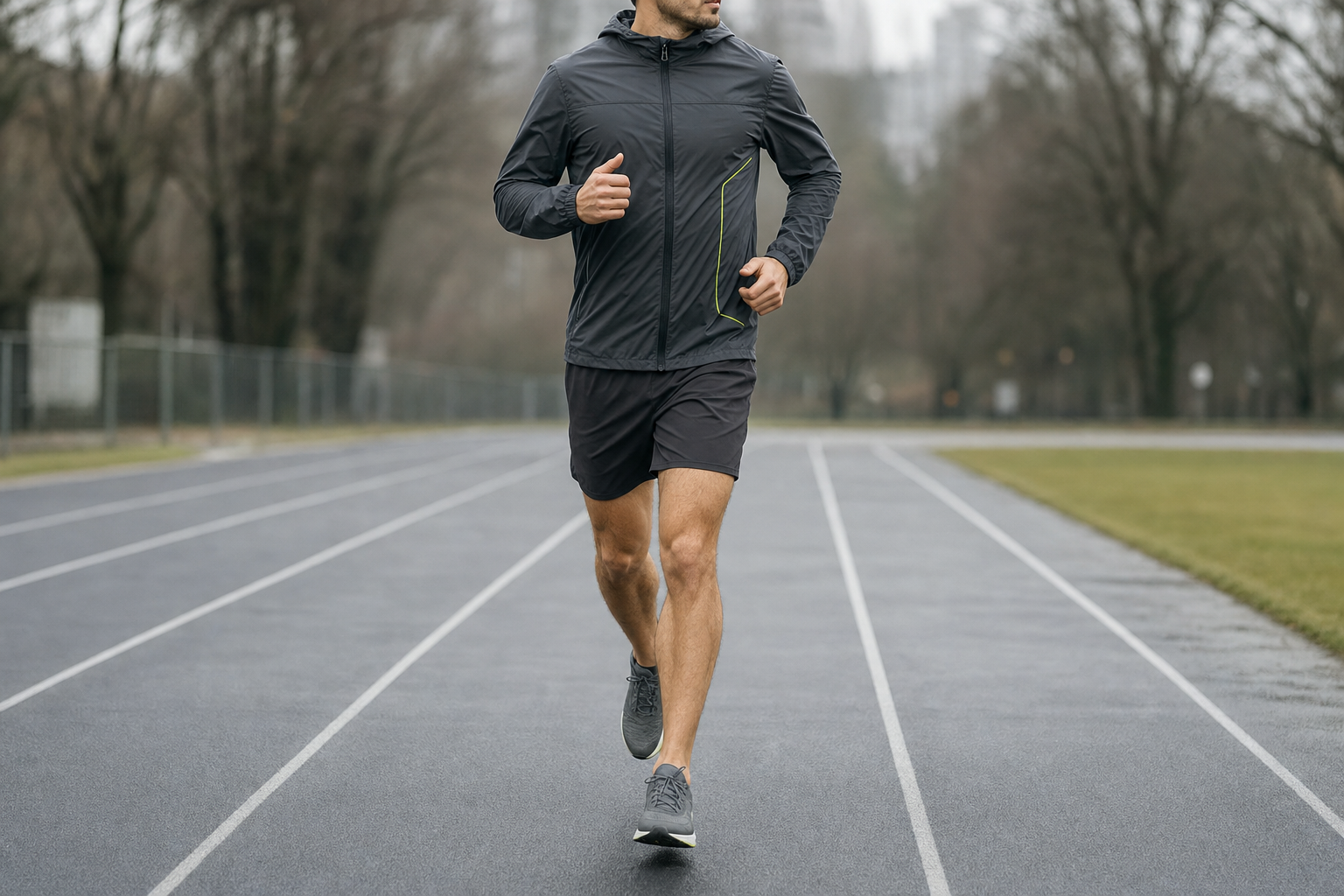 Runner wearing performance apparel